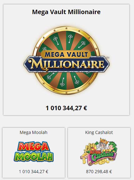 Les slots progressives les plus profitables, dont le Mega Vault Millionaire