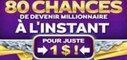 80 tours gratuits avec un dépôt de un dollar chez Zodiac Casino